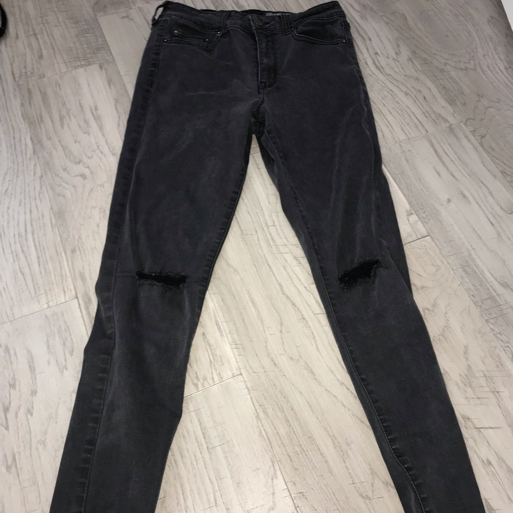 Dark Grey Ripped in the knees AE jeans